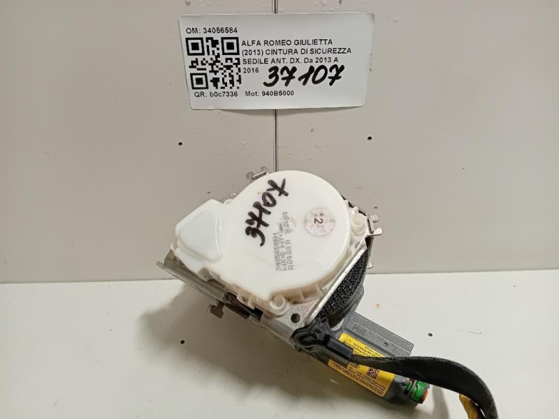 Cintura DI Sicurezza Sedile ANT DX 34056584 Alfa Romeo Giulietta 2013
