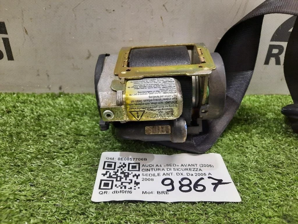 Cintura DI Sicurezza Sedile ANT DX 8E0857706B Audi A4 8ED Avant 2005