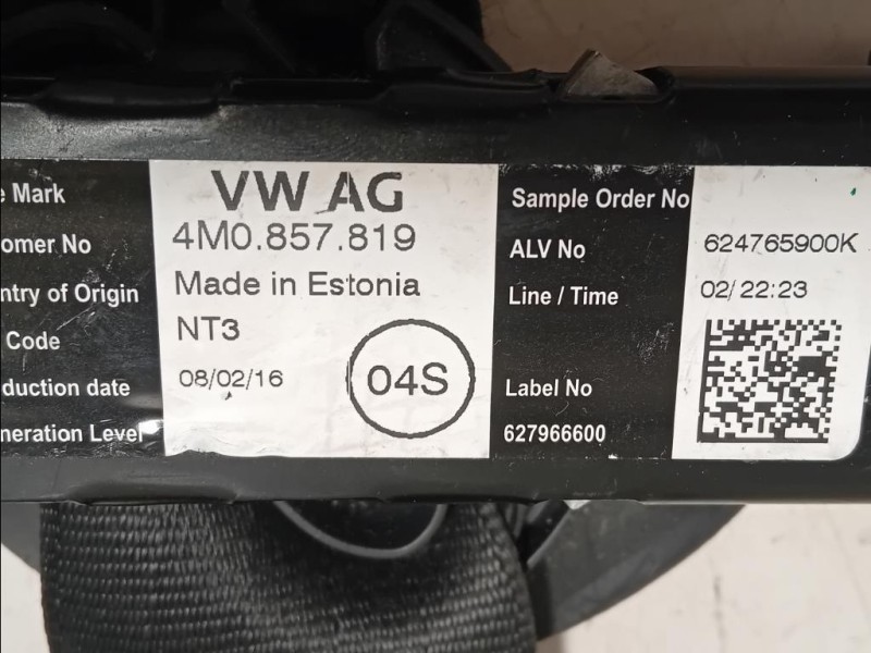 Cintura DI Sicurezza Sedile ANT DX 626528600 Audi A4 8W2 2015
