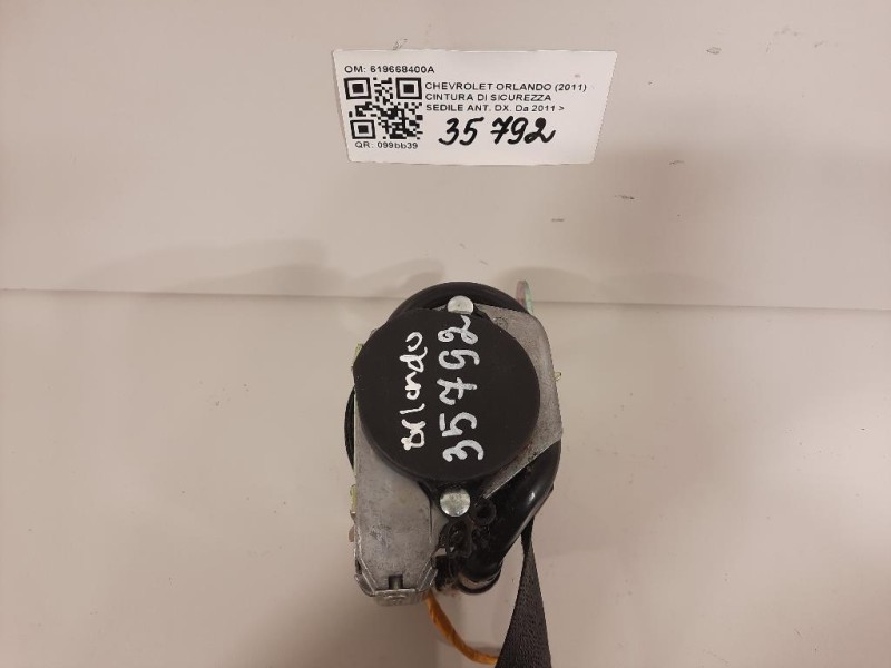 Cintura DI Sicurezza Sedile ANT DX 619668400A Chevrolet Orlando 2011