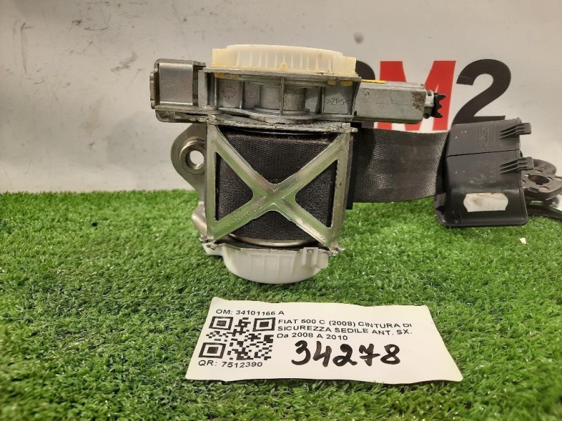 Cintura DI Sicurezza Sedile ANT DX 34101166 A Fiat 500 C 2008