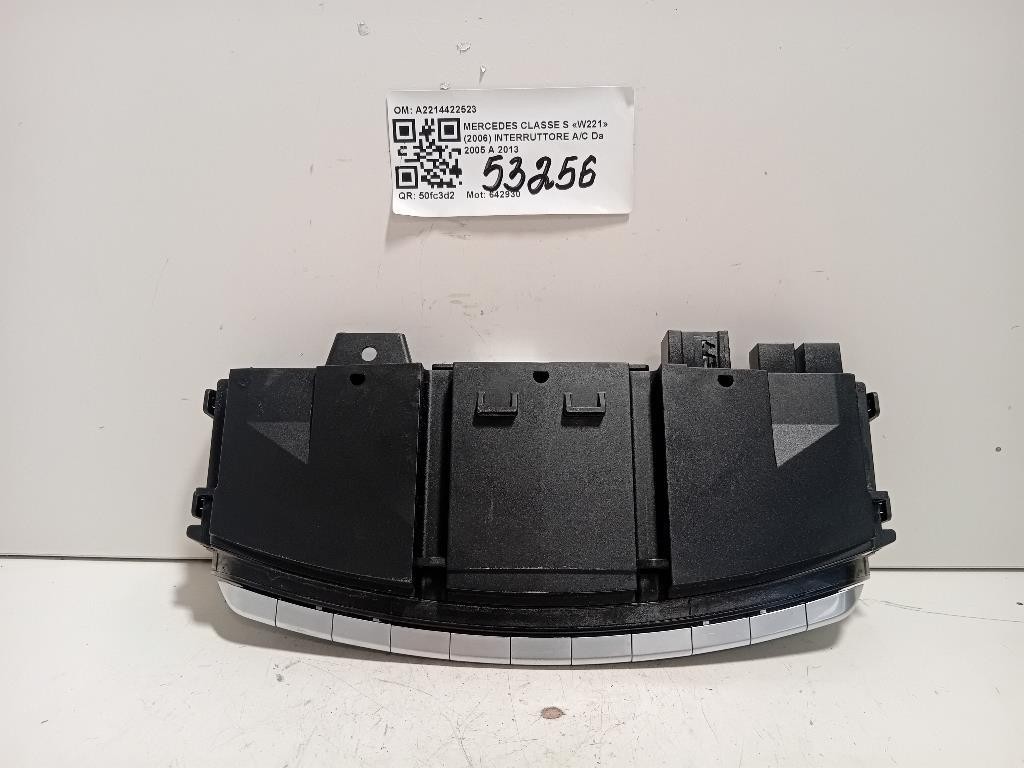 Interruttore AC A2214422523 Mercedes Classe S W221 2006