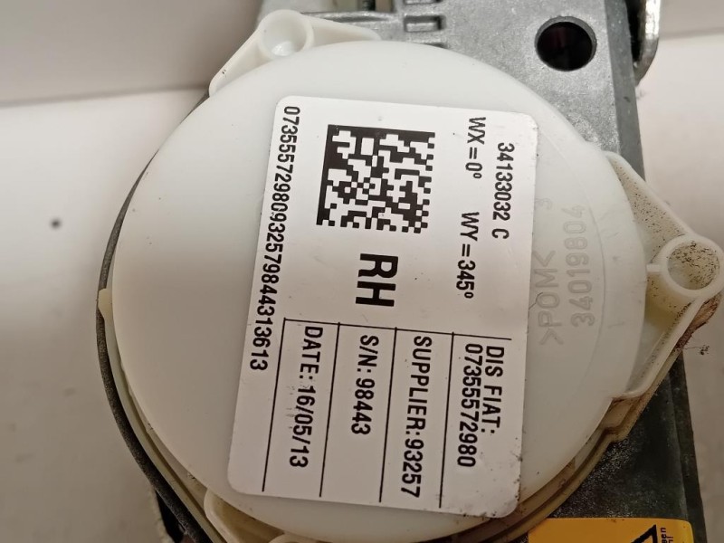 Cintura DI Sicurezza Sedile ANT DX 34133032D34130794B Fiat 500L 2013