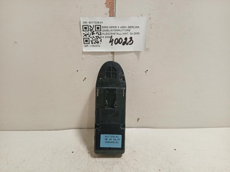 Interruttore Alzacristalli ANT 9217335-01 Bmw Serie 3 E90 Berlina 2005