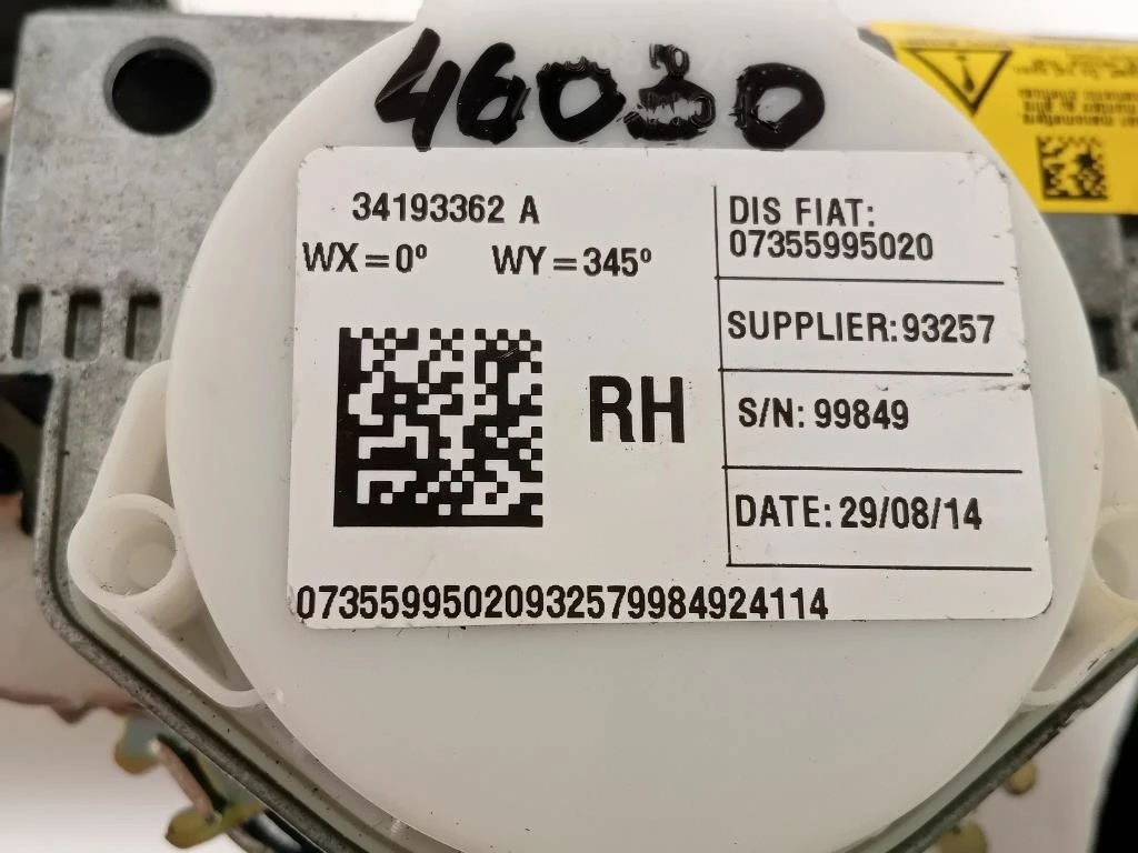 Cintura DI Sicurezza Sedile ANT DX 34193362 Fiat 500L 2013