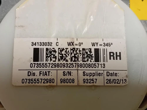 Cintura DI Sicurezza Sedile ANT DX 3413303234130794 Fiat 500L 2013