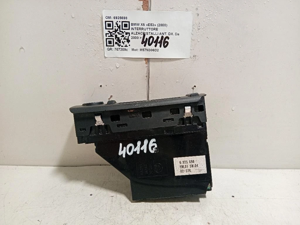 Interruttore Alzacristalli ANT DX 6925698 Bmw X5 E53 2000