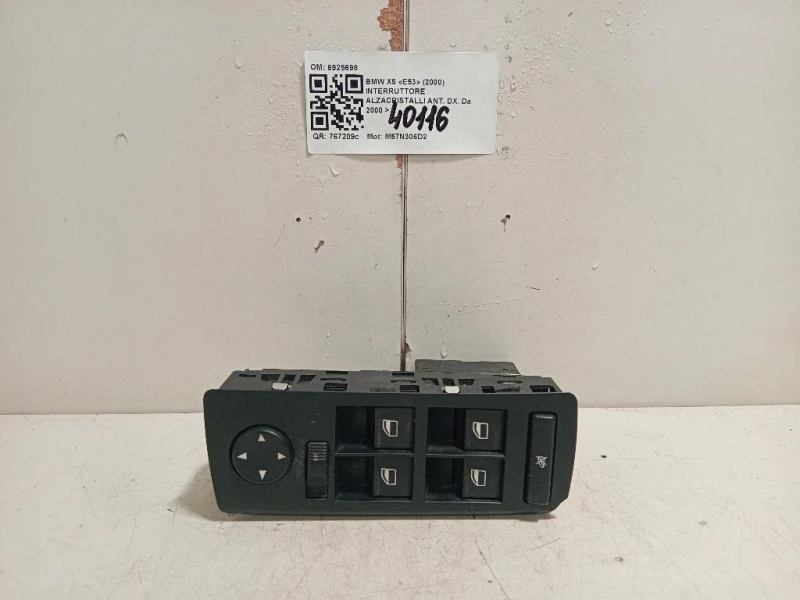 Interruttore Alzacristalli ANT DX 6925698 Bmw X5 E53 2000