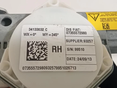 Cintura DI Sicurezza Sedile ANT DX 34133032 Fiat 500L 2013