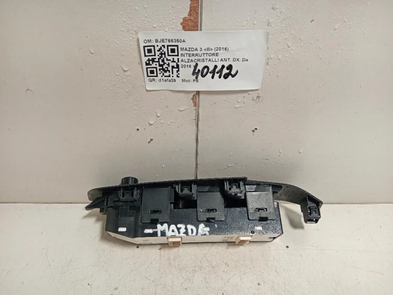 Interruttore Alzacristalli ANT DX BJE766350A Mazda 3 III 2016