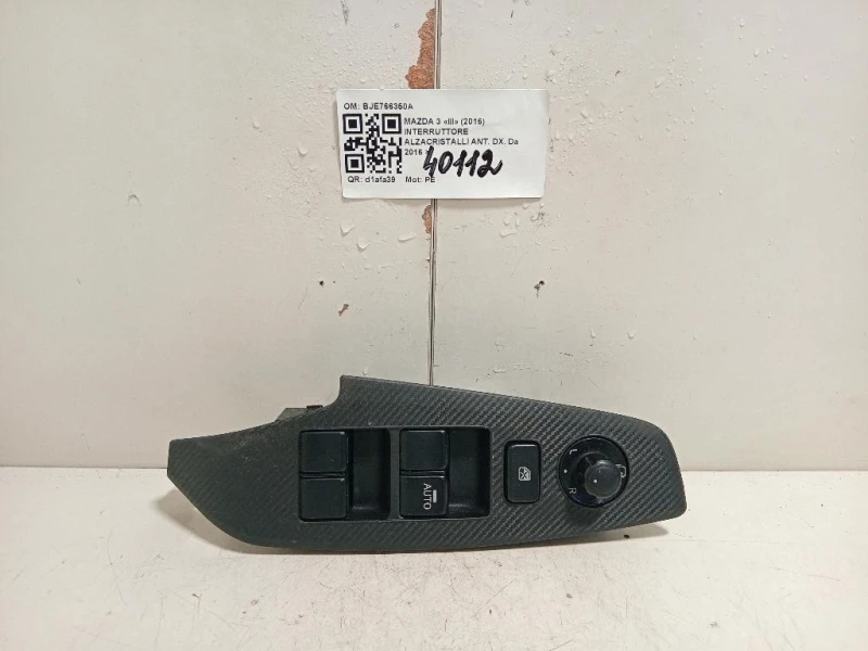 Interruttore Alzacristalli ANT DX BJE766350A Mazda 3 III 2016