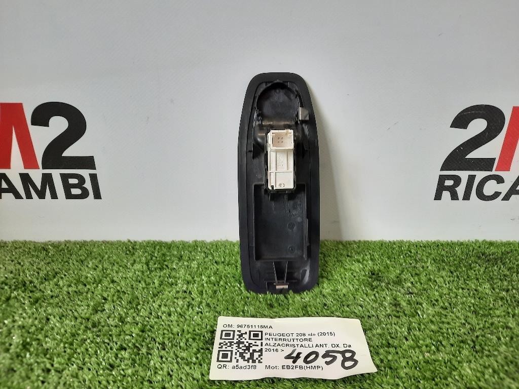 Interruttore Alzacristalli ANT DX 96751115MA Peugeot 208 I 2015