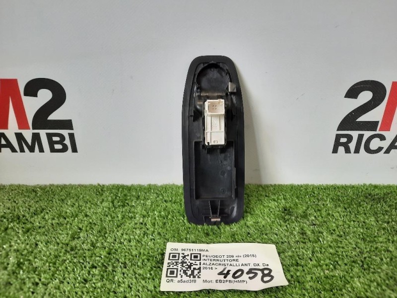 Interruttore Alzacristalli ANT DX 96751115MA Peugeot 208 I 2015