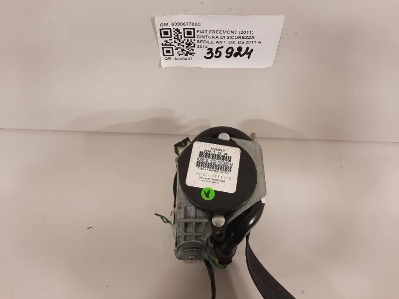 Cintura DI Sicurezza Sedile ANT DX 609067700C Fiat Freemont 2011