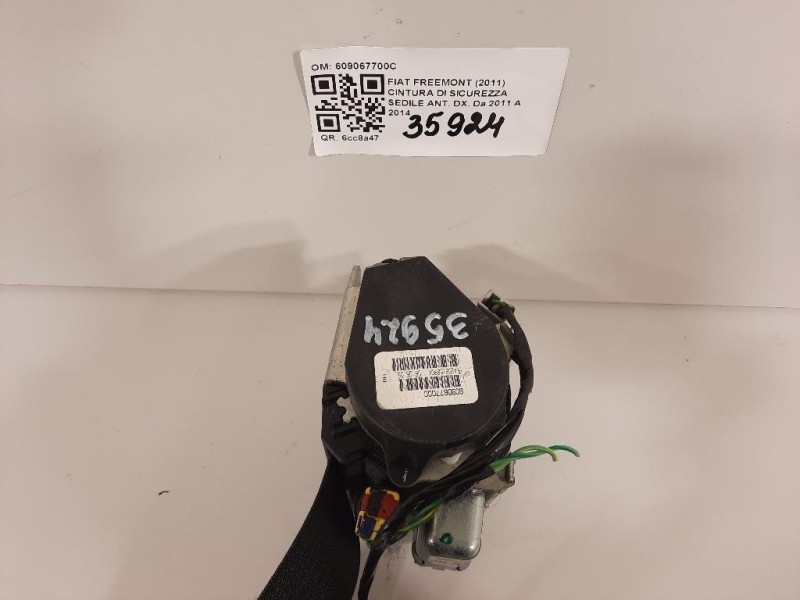Cintura DI Sicurezza Sedile ANT DX 609067700C Fiat Freemont 2011