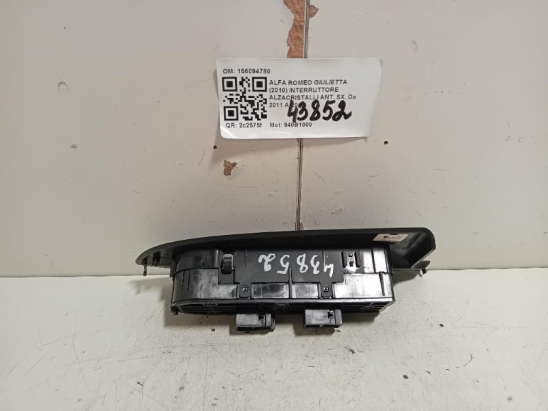 Interruttore Alzacristalli ANT SX 156094780 Alfa Romeo Giulietta 2010