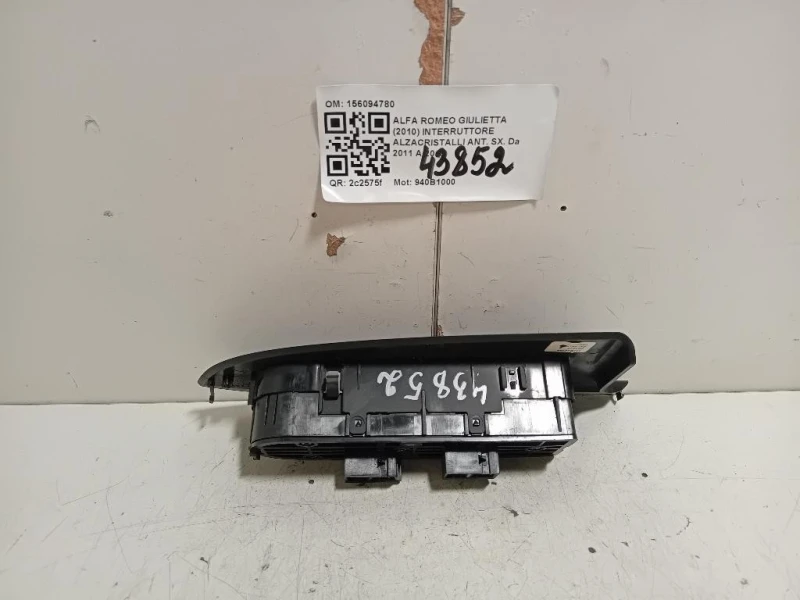 Interruttore Alzacristalli ANT SX 156094780 Alfa Romeo Giulietta 2010