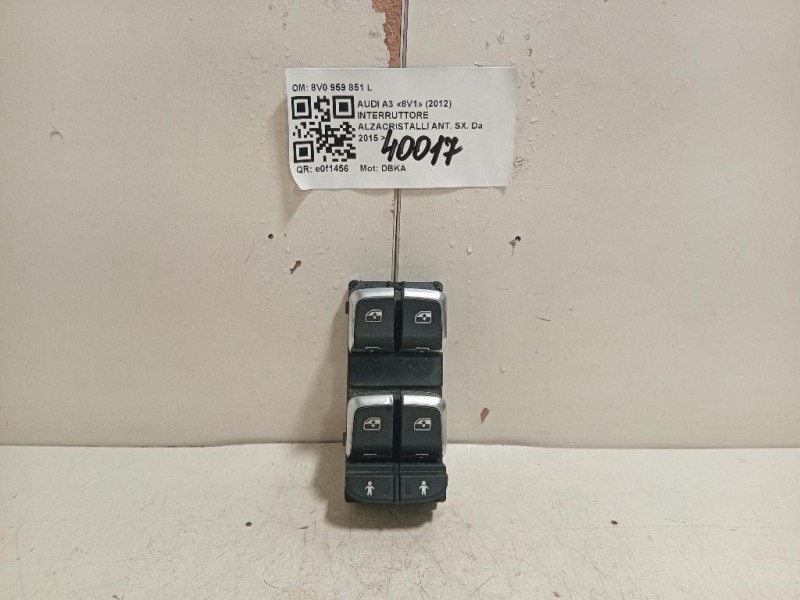 Interruttore Alzacristalli ANT SX 8V0 959 851 L Audi A3 8V1 2012