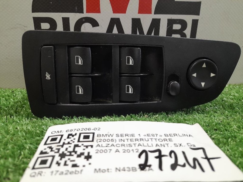 Interruttore Alzacristalli ANT SX 6970206-02 Bmw Serie 1 E87 Berlina 2005