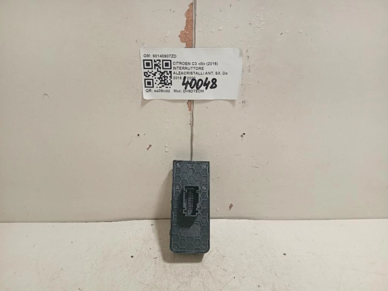 Interruttore Alzacristalli ANT SX 98148907ZD Citroen C3 III 2016