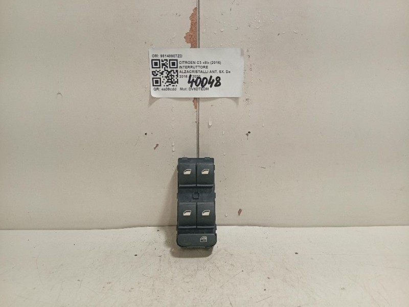 Interruttore Alzacristalli ANT SX 98148907ZD Citroen C3 III 2016