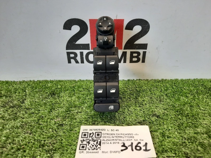 Interruttore Alzacristalli ANT SX 96788264ZD Citroen C4 Picasso II 2013