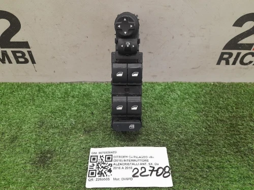 Interruttore Alzacristalli ANT SX 96788264ZD Citroen C4 Picasso II 2016