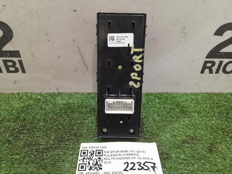Interruttore Alzacristalli ANT SX 93570F1300 Kia Sportage IV 2016