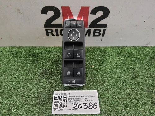 Interruttore Alzacristalli ANT SX A1669054400 Mercedes Classe B W246 2012
