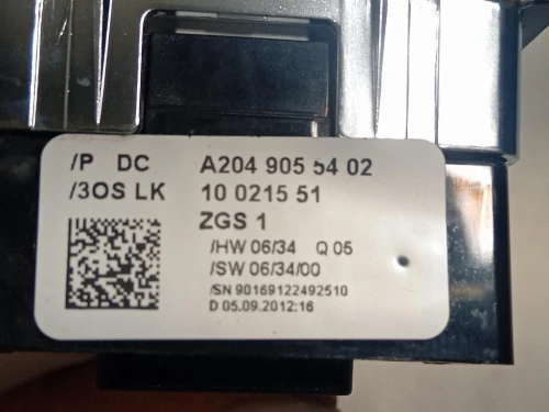 Interruttore Alzacristalli ANT SX A2049055402 Mercedes Classe C W204 2011