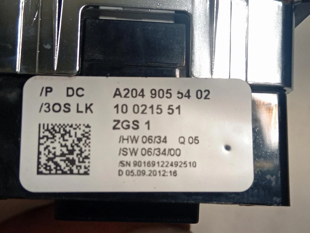 Interruttore Alzacristalli ANT SX A2049055402 Mercedes Classe C W204 2011