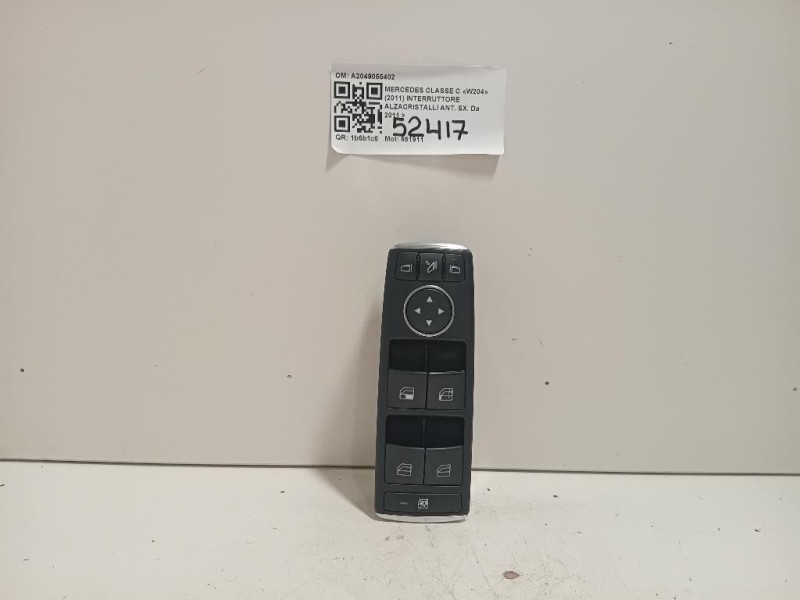 Interruttore Alzacristalli ANT SX A2049055402 Mercedes Classe C W204 2011