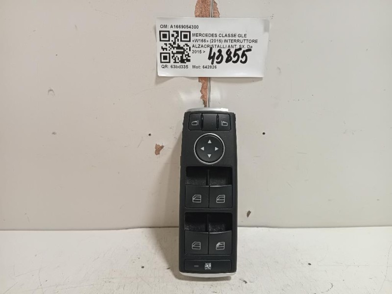 Interruttore Alzacristalli ANT SX A1669054300 Mercedes Classe GLE W166 2015