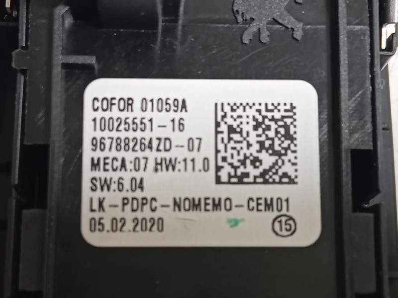 Interruttore Alzacristalli ANT SX 96788264ZD Opel Corsa F 2019