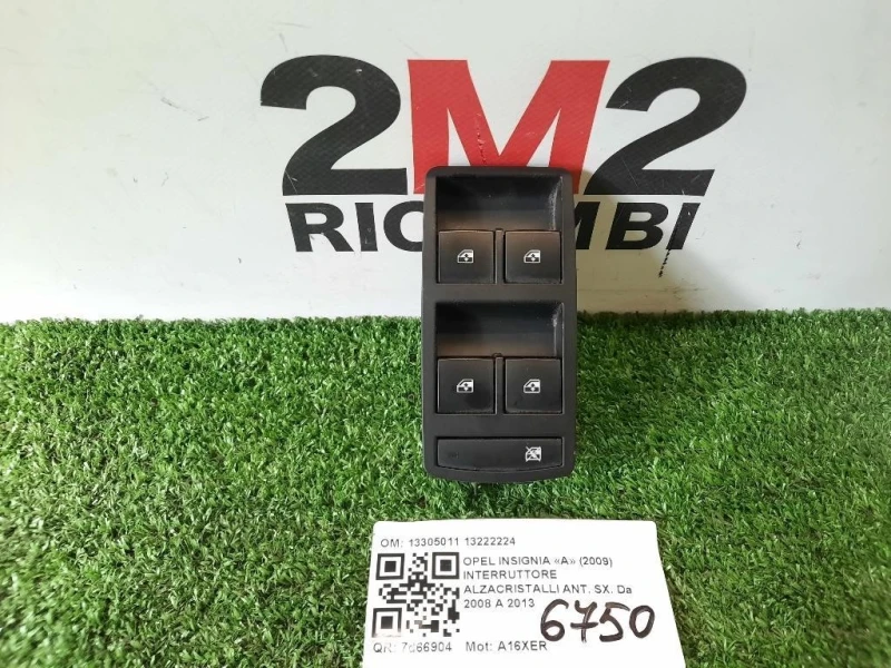 Interruttore Alzacristalli ANT SX 13305011 13222224 Opel Insignia A 2009