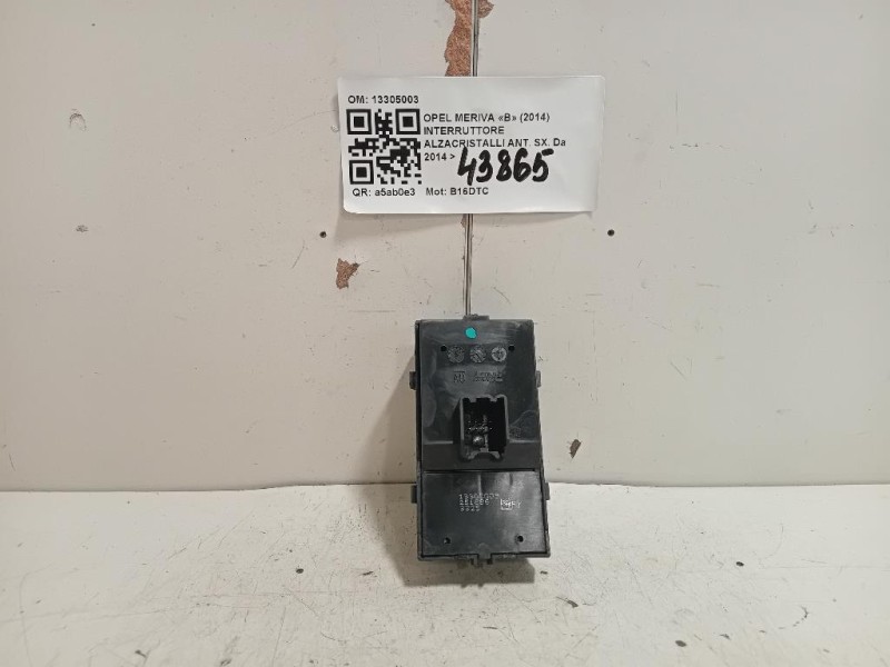 Interruttore Alzacristalli ANT SX 13305003 Opel Meriva B 2014