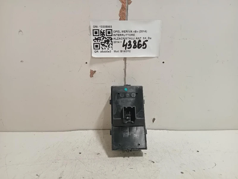 Interruttore Alzacristalli ANT SX 13305003 Opel Meriva B 2014