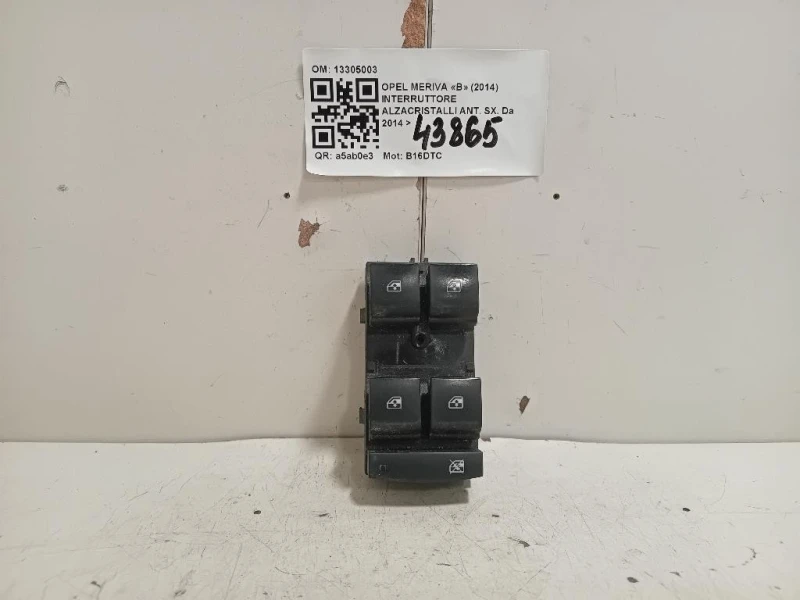 Interruttore Alzacristalli ANT SX 13305003 Opel Meriva B 2014