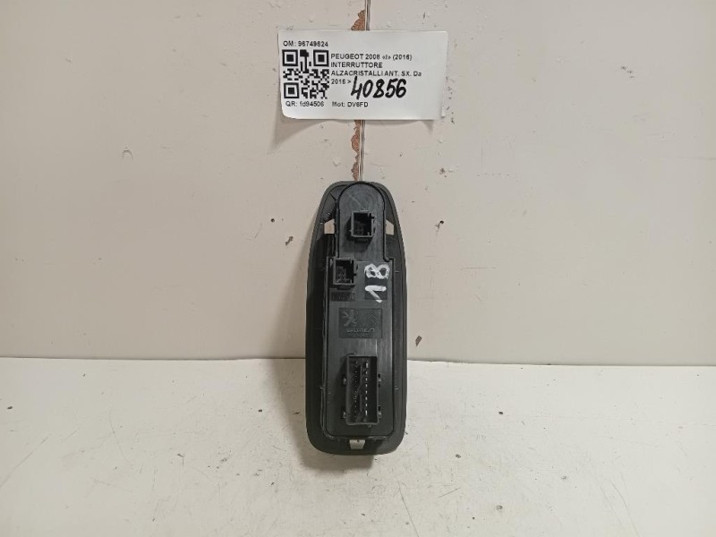 Interruttore Alzacristalli ANT SX 96749624 Peugeot 2008 I 2016