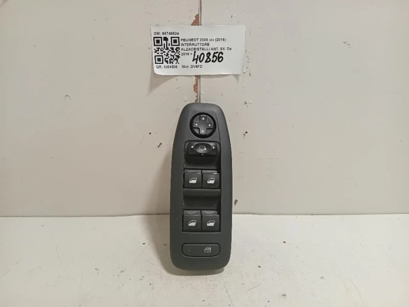 Interruttore Alzacristalli ANT SX 96749624 Peugeot 2008 I 2016