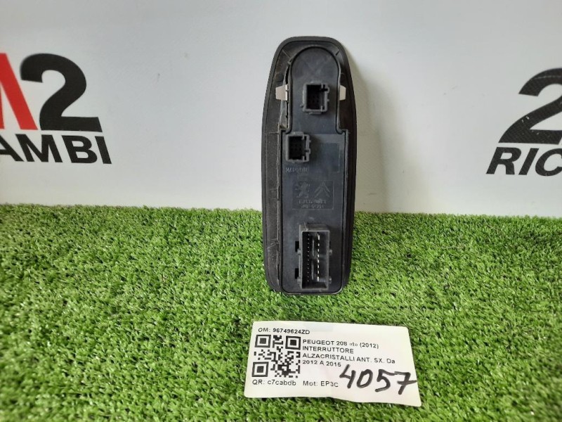 Interruttore Alzacristalli ANT SX 96749624ZD Peugeot 208 I 2012