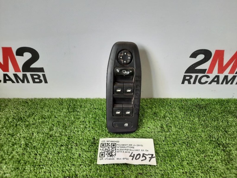 Interruttore Alzacristalli ANT SX 96749624ZD Peugeot 208 I 2012