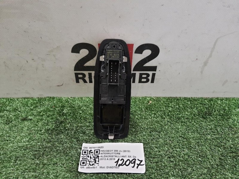 Interruttore Alzacristalli ANT SX 96751120ZD Peugeot 208 I 2012