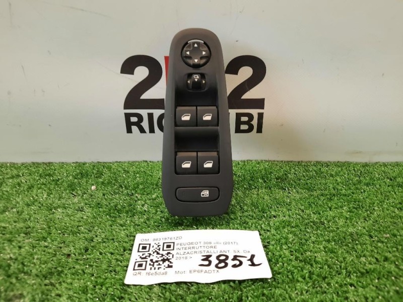 Interruttore Alzacristalli ANT SX 98319761ZD Peugeot 308 II 2017