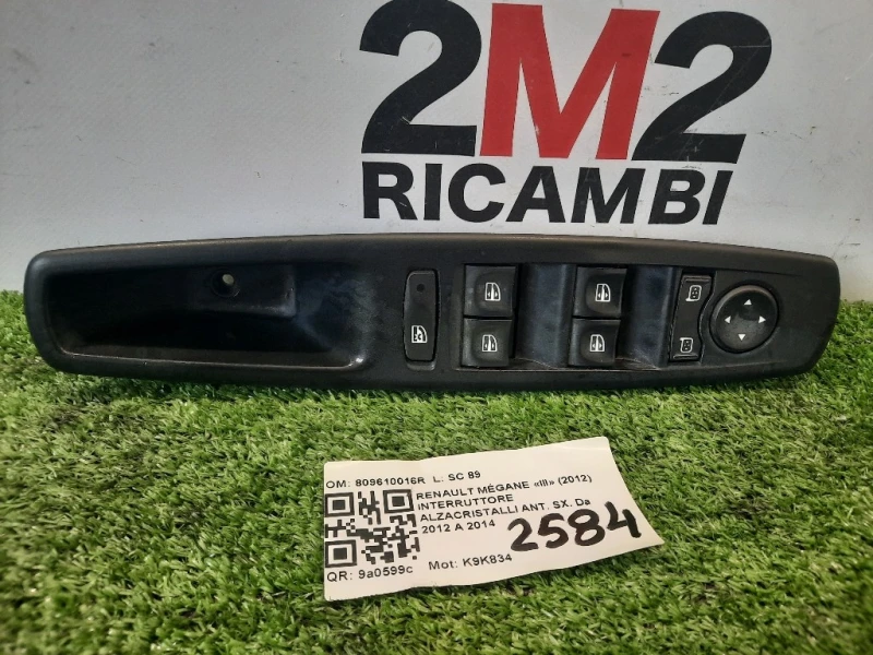 Interruttore Alzacristalli ANT SX 809610016R Renault Mégane III 2012