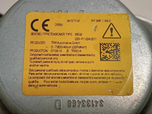 Cintura DI Sicurezza Sedile ANT DX