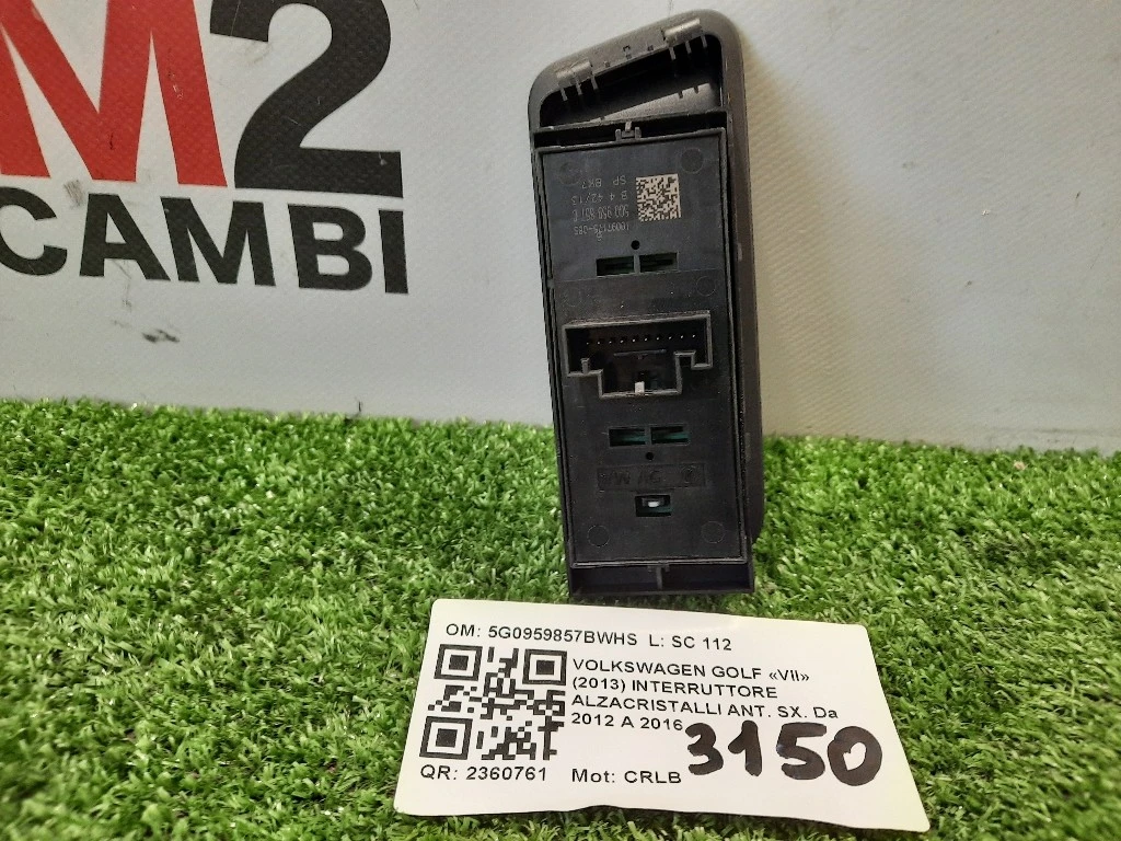 Interruttore Alzacristalli ANT SX 5G0959857BWHS Volkswagen GOLF VII 2013