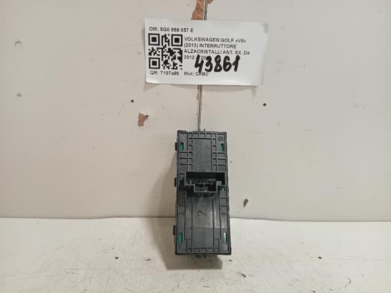 Interruttore Alzacristalli ANT SX 5G0959857E PULSANTIERA Volkswagen GOLF VII 2013