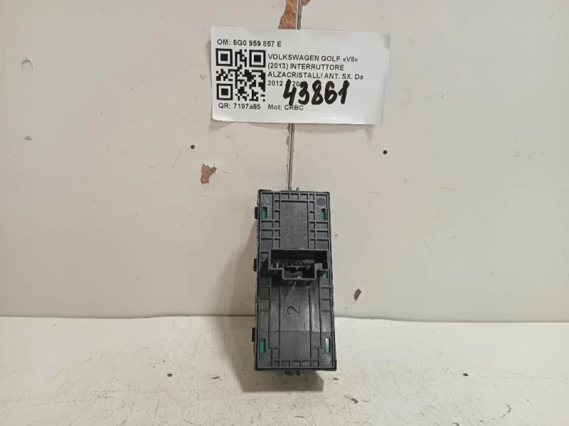 Interruttore Alzacristalli ANT SX 5G0959857E PULSANTIERA Volkswagen GOLF VII 2013
