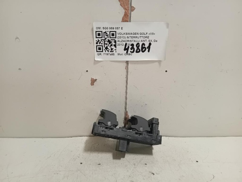 Interruttore Alzacristalli ANT SX 5G0959857E PULSANTIERA Volkswagen GOLF VII 2013